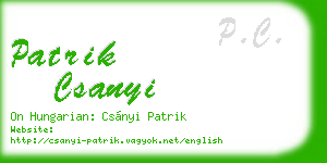 patrik csanyi business card